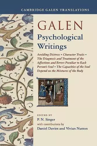 Galen: Psychological Writings cover