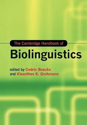 The Cambridge Handbook of Biolinguistics cover