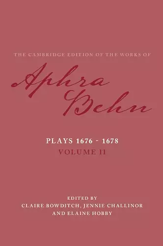 Plays 1676–1678: Volume 2, Plays 1676–1678 cover