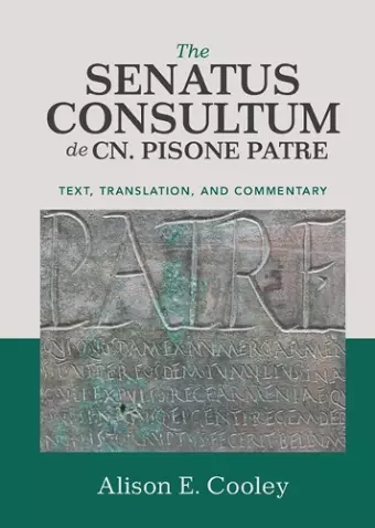 The Senatus Consultum de Cn. Pisone Patre cover