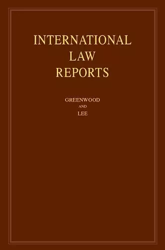 International Law Reports: Volume 193 cover