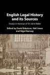 English Legal History and its Sources cover