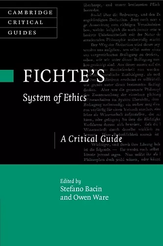 Fichte's System of Ethics cover