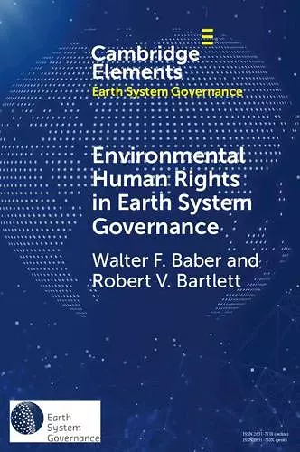 Environmental Human Rights in Earth System Governance cover