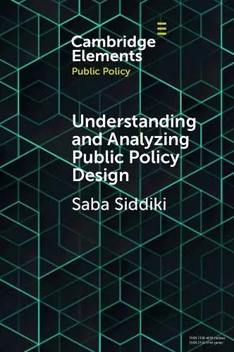 Understanding and Analyzing Public Policy Design cover