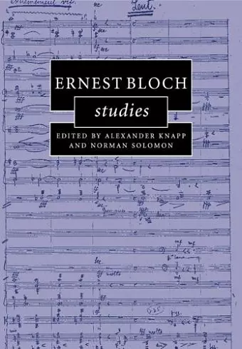 Ernest Bloch Studies cover