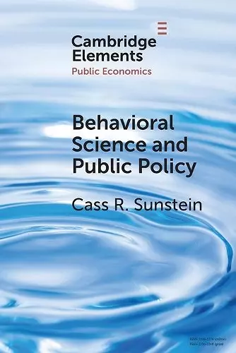 Behavioral Science and Public Policy cover