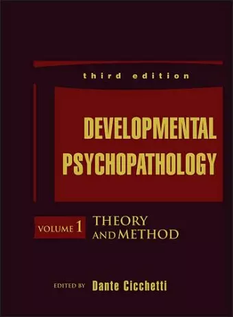 Developmental Psychopathology, Theory and Method cover