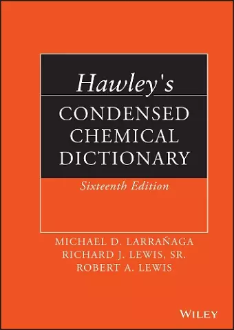 Hawley's Condensed Chemical Dictionary cover