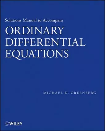 Solutions Manual to accompany Ordinary Differential Equations cover