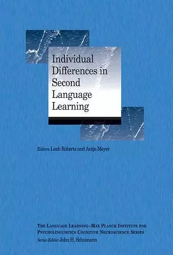 Individual Differences in Second Language Learning cover