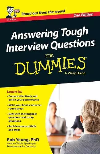 Answering Tough Interview Questions For Dummies - UK cover