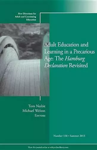 Adult Education and Learning in a Precarious Age: The Hamburg Declaration Revisited cover