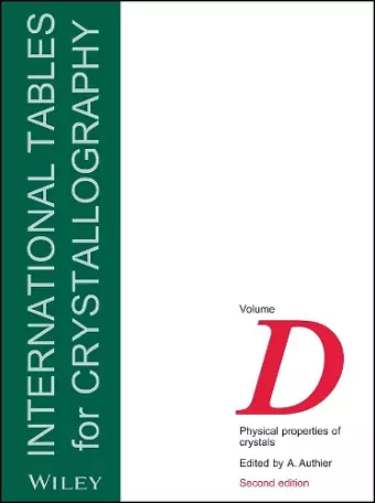 International Tables for Crystallography, Volume D cover