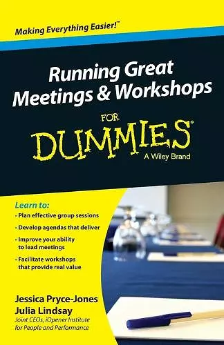 Running Great Meetings and Workshops For Dummies cover