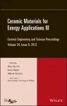 Ceramic Materials for Energy Applications III, Volume 34, Issue 9 cover