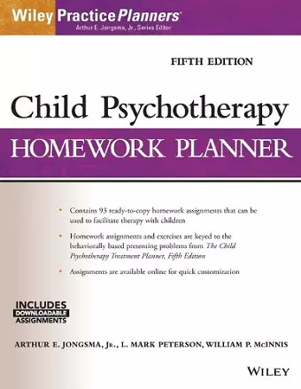 Child Psychotherapy Homework Planner cover