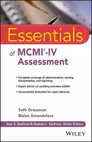 Essentials of MCMI-IV Assessment cover