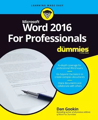 Word 2016 For Professionals For Dummies cover