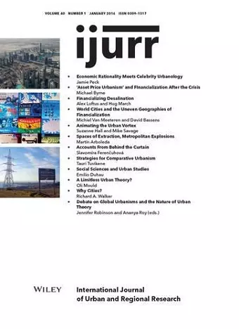 International Journal of Urban and Regional Research, Volume 40, Number 1 cover