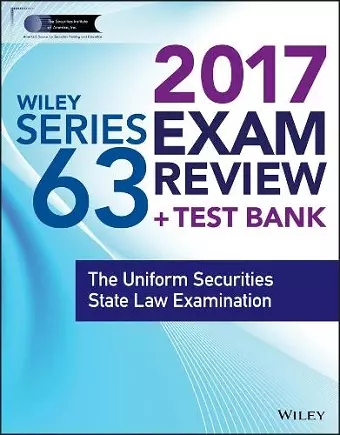 Wiley FINRA Series 63 Exam Review 2017 cover
