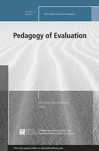 Pedagogy of Evaluation cover