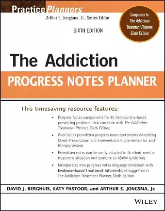 The Addiction Progress Notes Planner cover