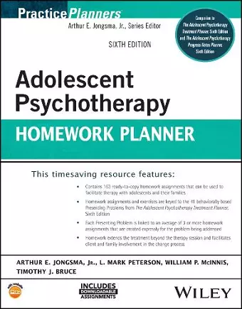 Adolescent Psychotherapy Homework Planner cover