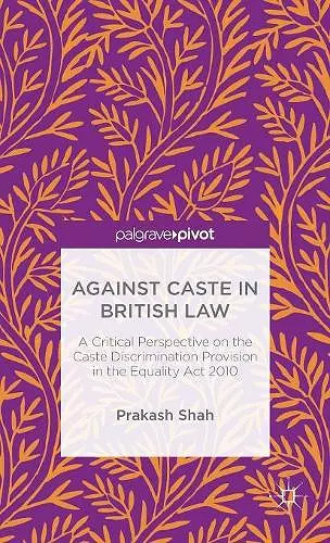 Against Caste in British Law cover