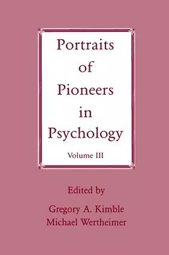 Portraits of Pioneers in Psychology cover