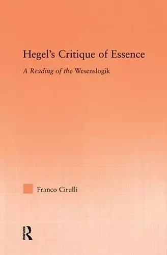 Hegel's Critique of Essence cover