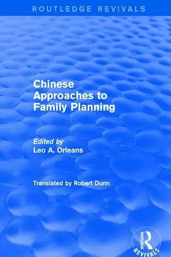 Chinese Approaches to Family Planning cover