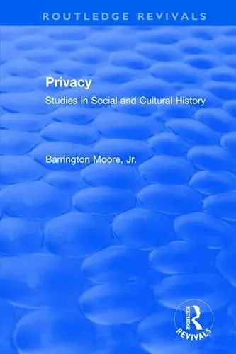 Privacy: Studies in Social and Cultural History cover