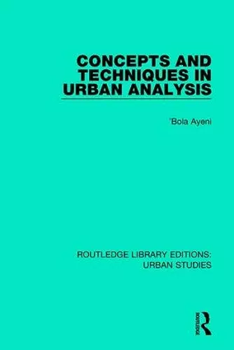 Concepts and Techniques in Urban Analysis cover
