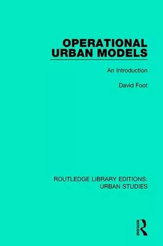 Operational Urban Models cover