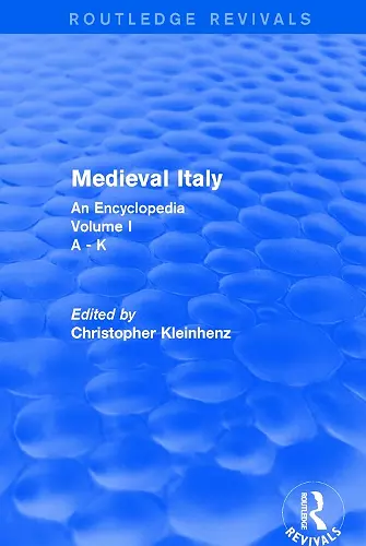 Routledge Revivals: Medieval Italy (2004) cover