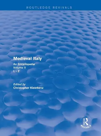 Routledge Revivals: Medieval Italy (2004) cover