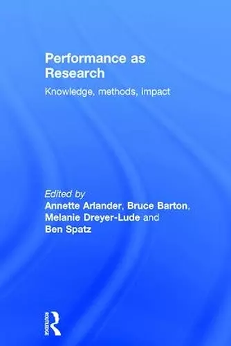 Performance as Research cover