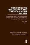 Hermeneutic Philosophy and the Sociology of Art cover