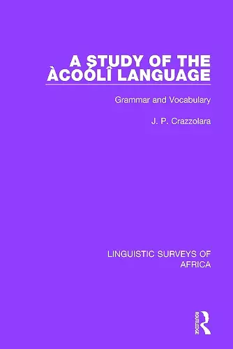A Study of the Àcoólî Language cover