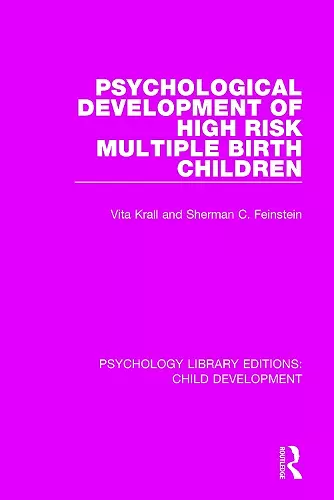 Psychological Development of High Risk Multiple Birth Children cover