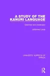 A Study of the Kanuri Language cover