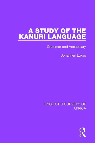A Study of the Kanuri Language cover