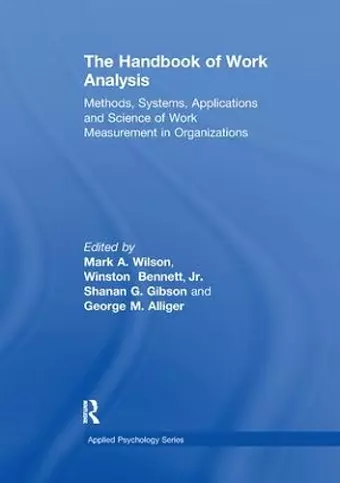 The Handbook of Work Analysis cover