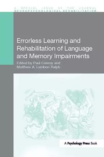 Errorless Learning and Rehabilitation of Language and Memory Impairments cover