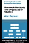 Research Methods and Organization Studies cover