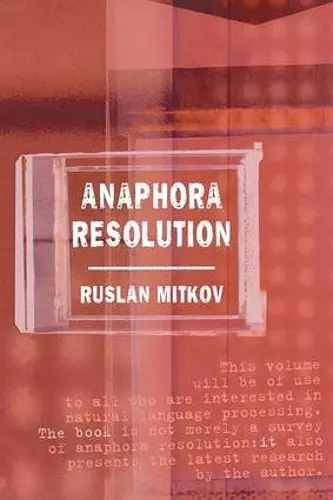 Anaphora Resolution cover