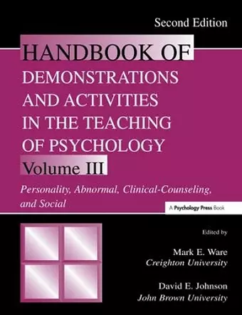 Handbook of Demonstrations and Activities in the Teaching of Psychology cover