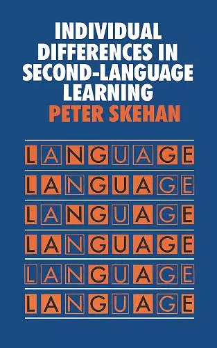 Individual Differences in Second Language Learning cover