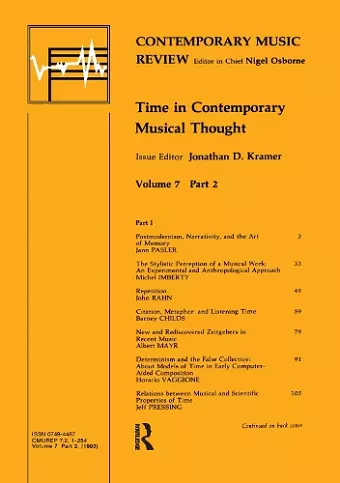 Time in Contemporary Musical Thought cover